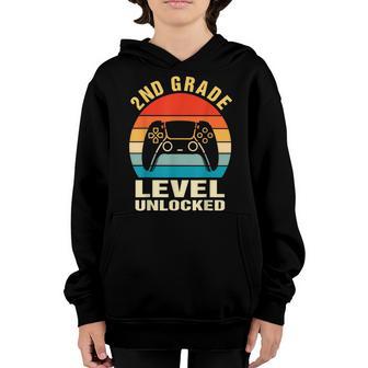 2Nd Grade Level Unlocked Video Game Back To School Boys Youth Hoodie - Thegiftio UK