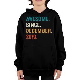 3 Year Old Gift Awesome Since December 2019 3Rd Birthday Boy Youth Hoodie - Thegiftio UK