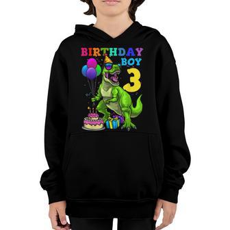 3 Year Old Gifts 3Rd Birthday Boy Rawr Im 3 T Rex Dinosaur Youth Hoodie - Thegiftio UK