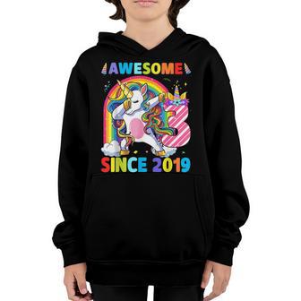 3 Year Old Gifts Girls Ns Dabbing Unicorn 3Rd Birthday V6 Youth Hoodie - Thegiftio UK