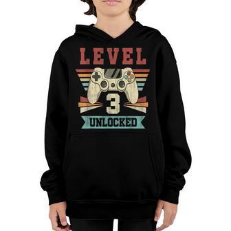 3 Year Old Gifts Level 3 Unlockd 3Rd Birthday Video Games Youth Hoodie - Thegiftio UK