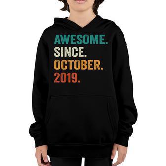 3 Years Old Gift Awesome Since October 2019 3Rd Birthday Boy V2 Youth Hoodie - Thegiftio UK