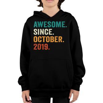 3 Years Old Gift Awesome Since October 2019 3Rd Birthday Boy V3 Youth Hoodie - Thegiftio UK