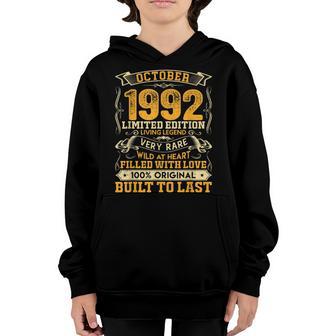30 Years Old Boy 30Th Birthday Gifts Vintage October 1992 Youth Hoodie - Thegiftio UK