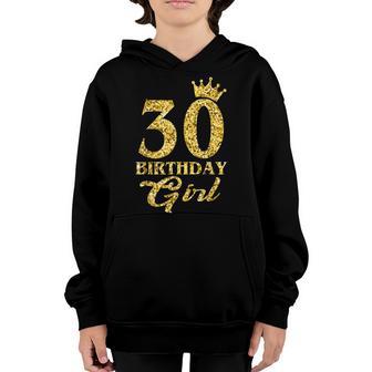 30 Years Old Gift 30Th Birthday Girl Queen Women Crown Youth Hoodie - Thegiftio UK