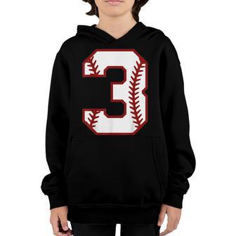 3Rd Birthday Baseball Big Number Three 3 Year Old Boy Girl V3 Youth Hoodie - Thegiftio UK