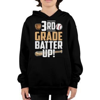 3Rd Grade Batter Up Baseball Back To School Youth Hoodie - Thegiftio UK