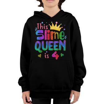 4 Year Old Gift This Slime Queen Is 4Th Birthday Girl N Youth Hoodie - Thegiftio UK