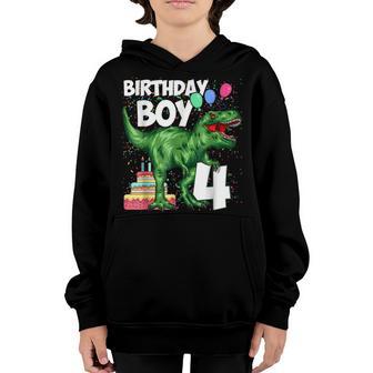 4 Year Old Gifts 4Th Birthday Boy Rawr Im 4 T Rex Dinosaur Youth Hoodie - Thegiftio UK