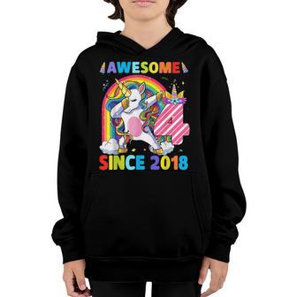 4 Year Old Gifts Girls Ns Dabbing Unicorn 4Th Birthday V7 Youth Hoodie - Thegiftio UK