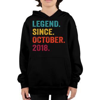 4 Years Old Gifts Legend Since October 2018 4Th Birthday Boy V2 Youth Hoodie - Thegiftio UK
