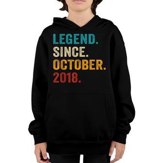 4 Years Old Gifts Legend Since October 2018 4Th Birthday Boy V3 Youth Hoodie - Thegiftio UK