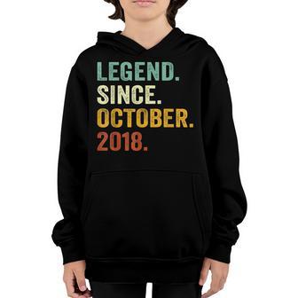4 Years Old Gifts Legend Since October 2018 4Th Birthday Boy V5 Youth Hoodie - Thegiftio UK