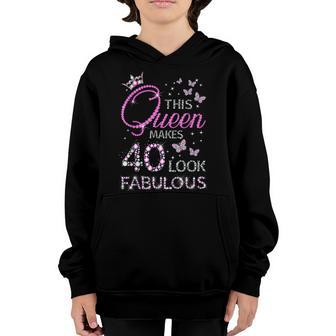 40 And Fabulous 40 Year Old Gift 40Th Birthday Girls Women Youth Hoodie - Thegiftio UK