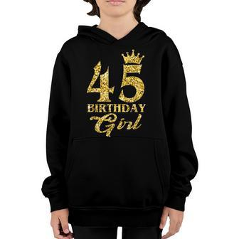 45 Years Old Gifts 45Th Birthday Girl Born In 1977 Crown Youth Hoodie - Thegiftio UK