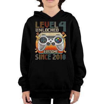 4Th Birthday Gift Level 4 Unlocked Awesome 2018 Video Game Youth Hoodie - Thegiftio UK