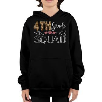 4Th Grade Squad Heart Team Leopard Teacher Crew Student Youth Hoodie - Seseable