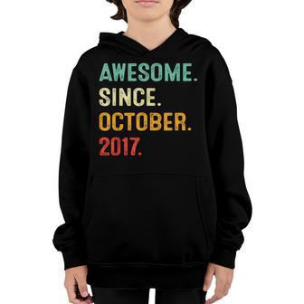 5 Year Old Gift Awesome Since October 2017 5Th Birthday Boy Youth Hoodie - Thegiftio UK