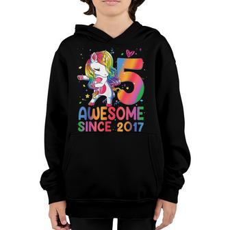 5 Year Old Gifts Girls Ns Dabbing Unicorn 5Th Birthday Youth Hoodie - Thegiftio UK