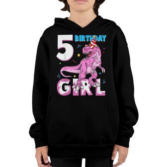 5 Year Old Gifts Party 5Th Birthday Girl Dinosaur Funny Youth Hoodie - Thegiftio UK