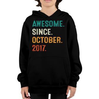 5 Years Old Gift 5Th Birthday Boy Awesome Since October 2017 Youth Hoodie - Thegiftio UK