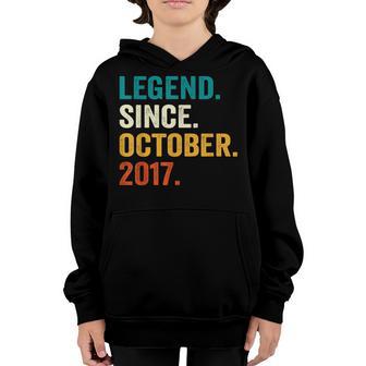 5 Years Old Gifts 5Th Birthday Boy Legend Since October 2017 V2 Youth Hoodie - Thegiftio UK