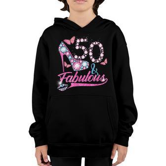 50 Year Old Gifts 50 & Fabulous 50Th Birthday For Women Girl Youth Hoodie - Thegiftio UK