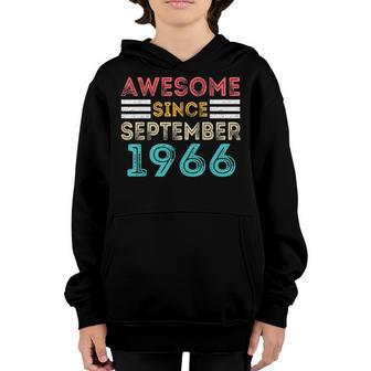 56Th Birthday Gift 56 Year Old Boy Awesome Since September V6 Youth Hoodie - Thegiftio UK