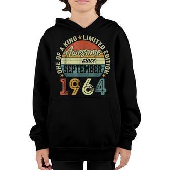 58Th Birthday Gift 58 Year Old Boy Awesome Since September V11 Youth Hoodie - Thegiftio UK