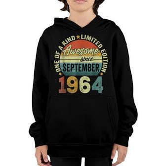 58Th Birthday Gift 58 Year Old Boy Awesome Since September V12 Youth Hoodie - Thegiftio UK