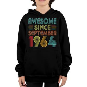 58Th Birthday Gift 58 Year Old Boy Awesome Since September V13 Youth Hoodie - Thegiftio UK