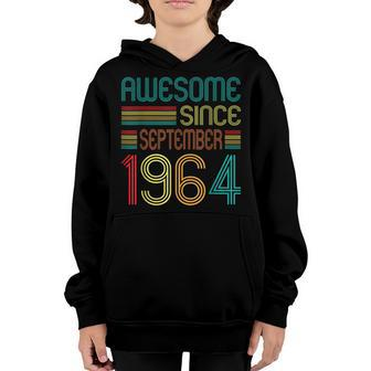 58Th Birthday Gift 58 Year Old Boy Awesome Since September V18 Youth Hoodie - Thegiftio UK