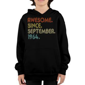 58Th Birthday Gift 58 Year Old Boy Awesome Since September V2 Youth Hoodie - Thegiftio UK