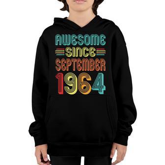 58Th Birthday Gift 58 Year Old Boy Awesome Since September V3 Youth Hoodie - Thegiftio UK