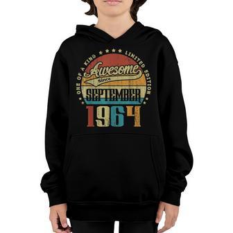 58Th Birthday Gift 58 Year Old Boy Awesome Since September V8 Youth Hoodie - Thegiftio UK