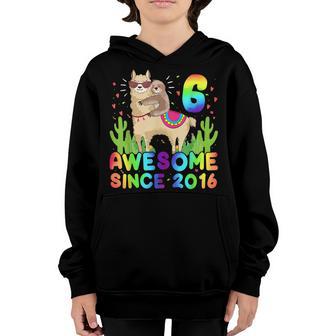 6 Year Old Awesome Since 2016 6Th Birthday Gift Girls N Youth Hoodie - Thegiftio UK