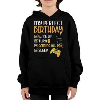 6 Year Old Gaming Birthday 6Th Yo Gamer Boy Girl Six B-Day Youth Hoodie - Thegiftio UK