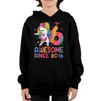 6 Year Old Gifts Girls Ns Dabbing Unicorn 6Th Birthday Youth Hoodie - Thegiftio UK
