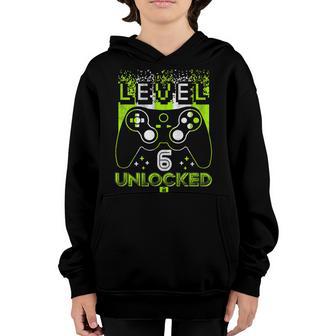 6 Year Old Gifts Level 6 Unlockd 6Th Birthday Video Games Youth Hoodie - Thegiftio UK