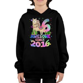 6 Year Old Gifts Ns Girls Awesome Since 2016 6Th Birthday Youth Hoodie - Thegiftio UK