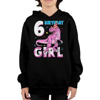 6 Year Old Gifts Party 6Th Birthday Girl Dinosaur Funny Youth Hoodie - Thegiftio UK