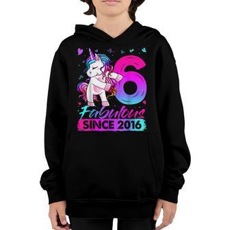 6 Years Old Unicorn Flossing 6Th Birthday Girl Unicorn Party V6 Youth Hoodie - Thegiftio UK