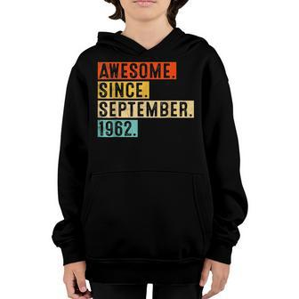 60Th Birthday Gift 60 Year Old Boy Awesome Since September V11 Youth Hoodie - Thegiftio UK