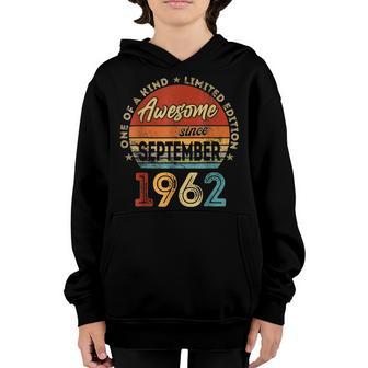 60Th Birthday Gift 60 Year Old Boy Awesome Since September V13 Youth Hoodie - Thegiftio UK