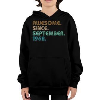 60Th Birthday Gift 60 Year Old Boy Awesome Since September V15 Youth Hoodie - Thegiftio UK