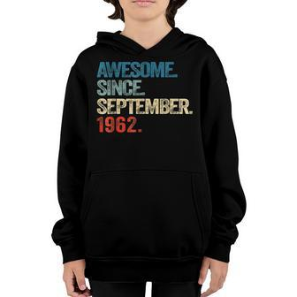 60Th Birthday Gift 60 Year Old Boy Awesome Since September V18 Youth Hoodie - Thegiftio UK