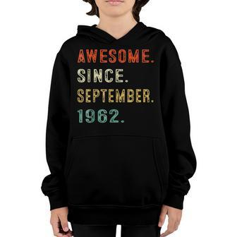 60Th Birthday Gift 60 Year Old Boy Awesome Since September V3 Youth Hoodie - Thegiftio UK