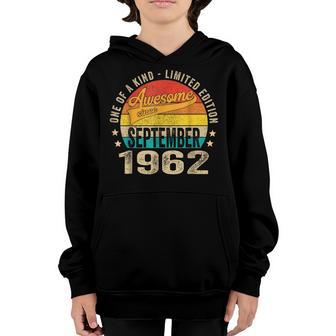 60Th Birthday Gift 60 Year Old Boy Awesome Since September V6 Youth Hoodie - Thegiftio UK