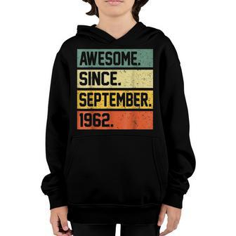 60Th Birthday Gift 60 Year Old Boy Awesome Since September V7 Youth Hoodie - Thegiftio UK