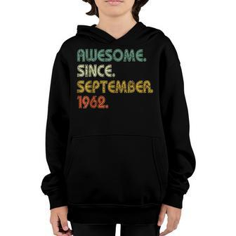 60Th Birthday Gift 60 Year Old Boy Awesome Since September V8 Youth Hoodie - Thegiftio UK